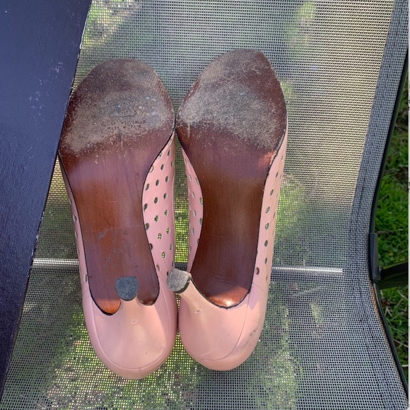 Stuart Weitzman Dusty-Pink Open-Toe Heels - Picture 7 of 14